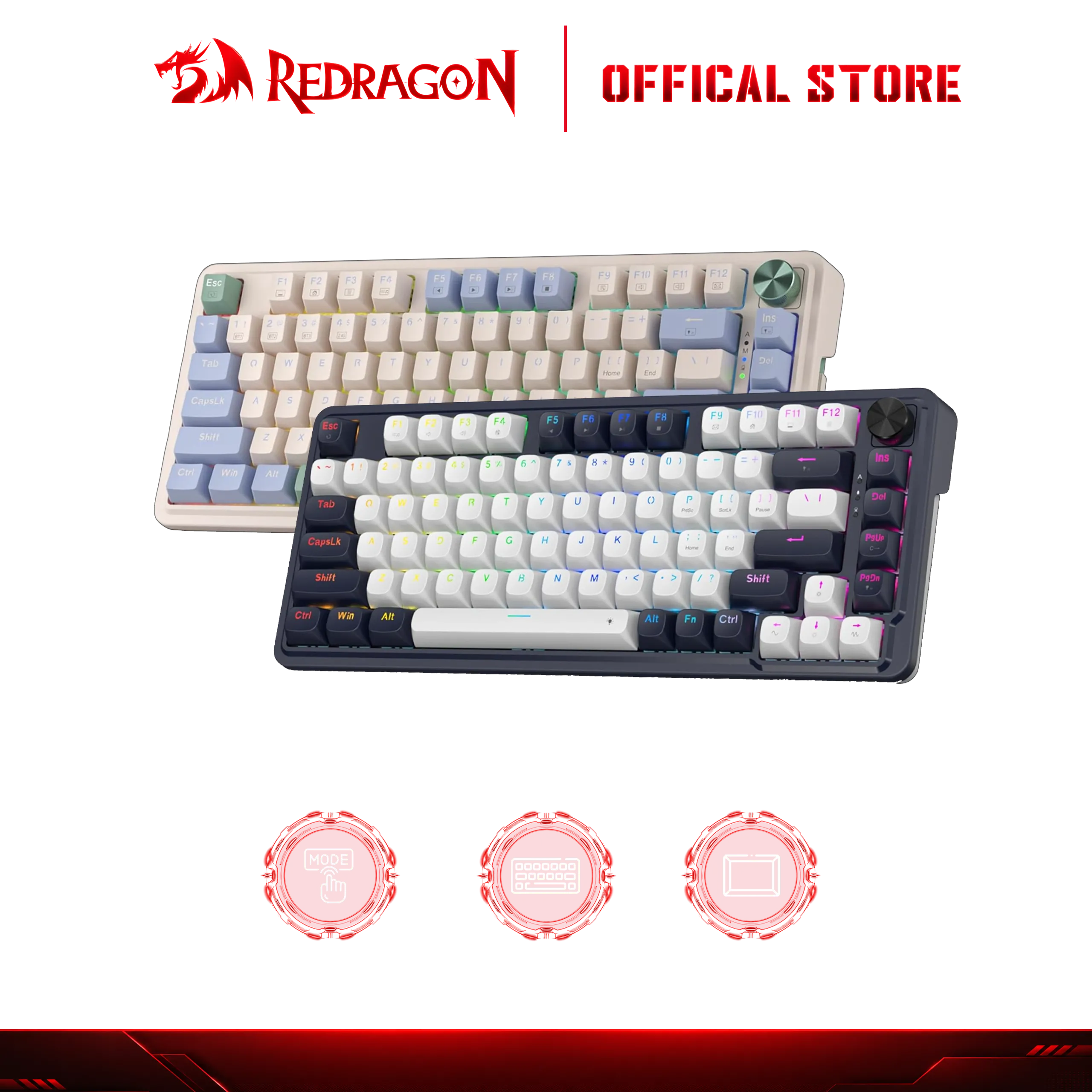 Bàn phím cơ gaming 3 chế độ REDRAGON K673 PRO